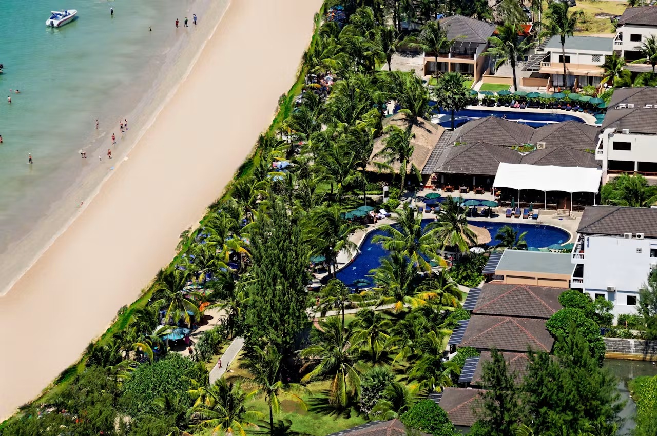 Aerial view of Sunprime Kamala Beach Resort Phuket and Kamala Beach