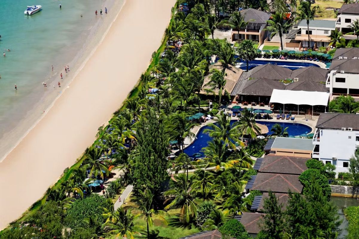 Aerial view of Sunprime Kamala Beach Resort Phuket and Kamala Beach
