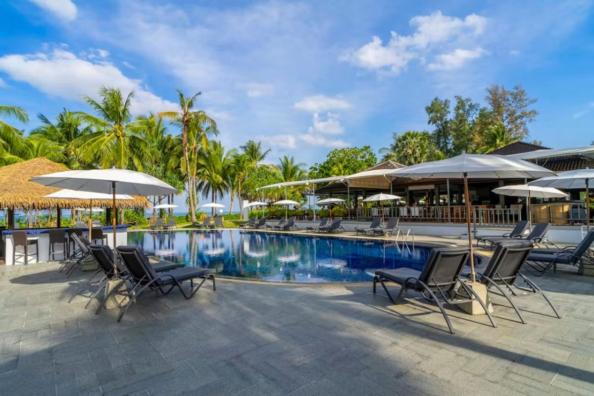 Poolside area at Sunprime Kamala Beach Resort Phuket