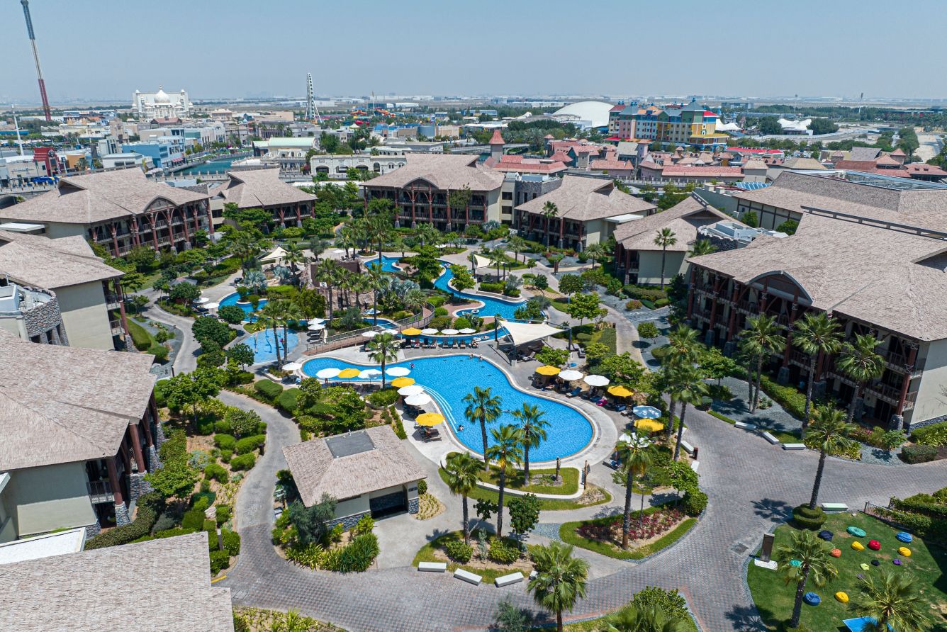 Aerial view of Lapita Dubai Parks and Resorts