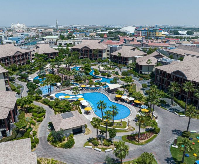 Aerial view of Lapita Dubai Parks and Resorts