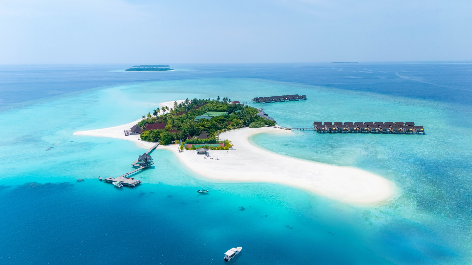 Dhigufaru Island Resort Maldives Aerial View in Baa Atoll