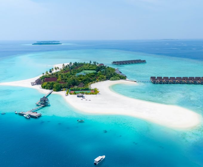 Aerial View of Dhigufaru Island Resort Maldives in Baa Atoll