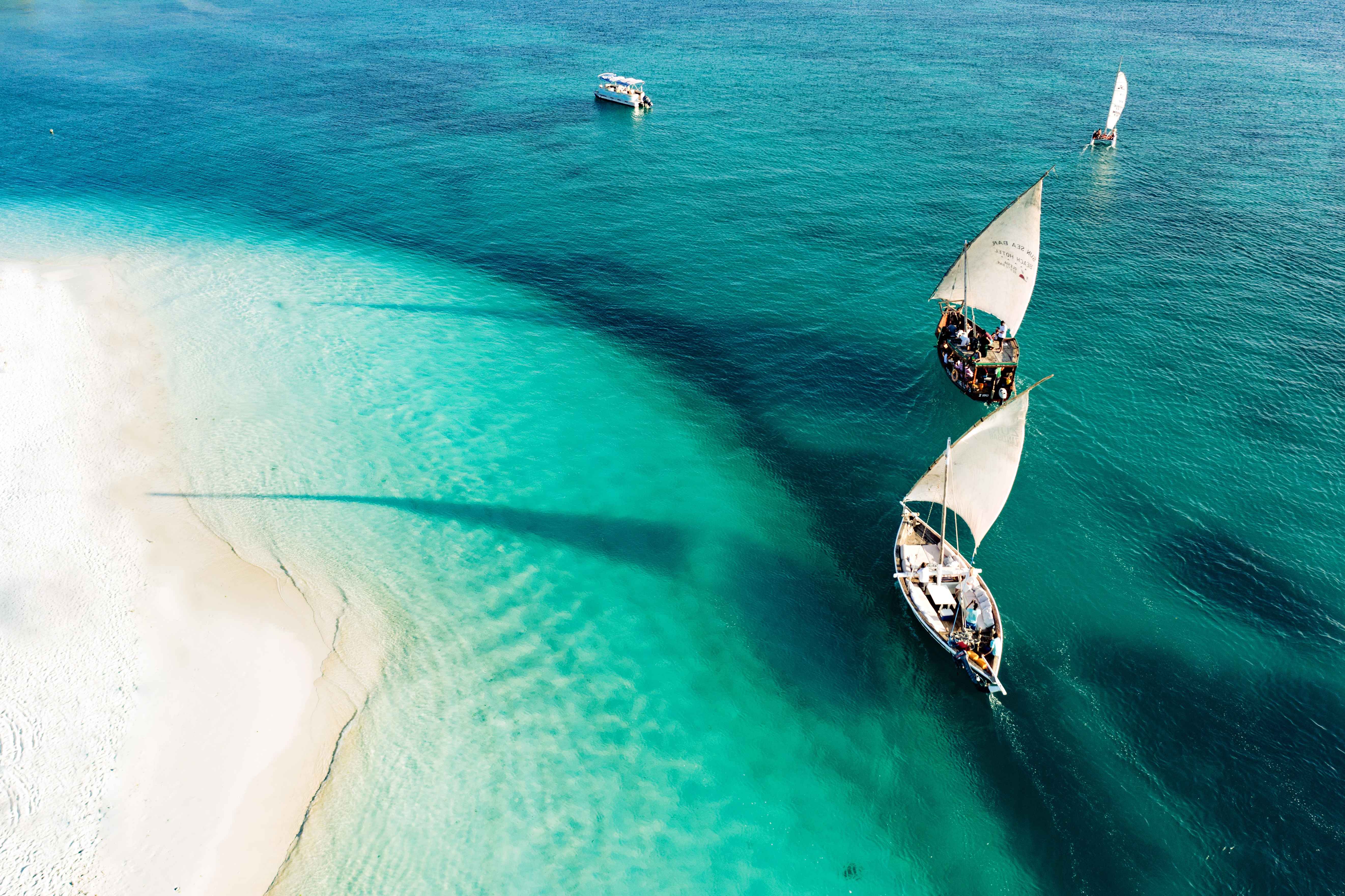Aerial view of Kendwa Beach Zanzibar near Gold Zanzibar