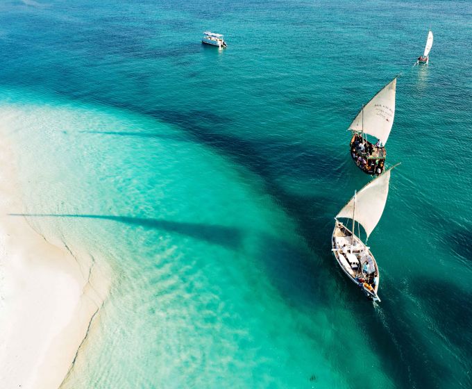 Aerial view of Kendwa Beach Zanzibar near Gold Zanzibar