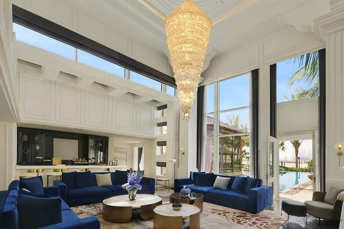 Elegant lobby lounge interior at Sofitel Dubai The Palm