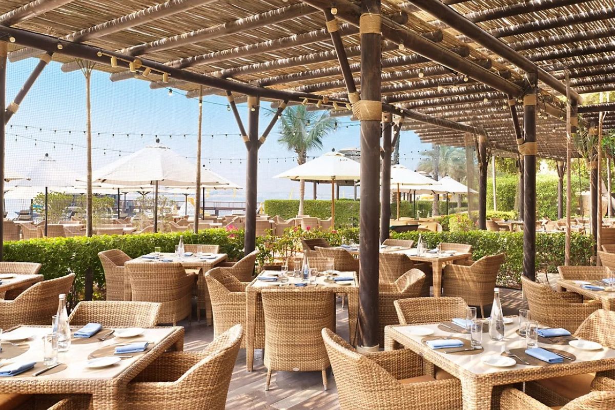 Outdoor beachfront dining at Sofitel Dubai The Palm