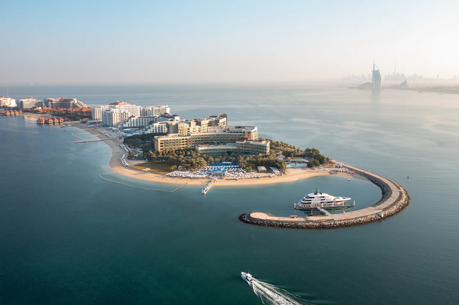 Rixos The Palm Hotel Dubai aerial resort view