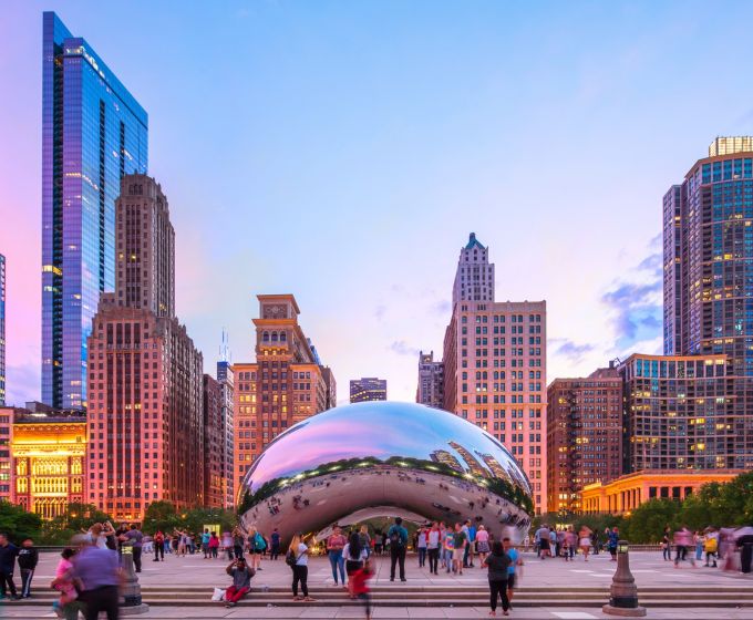 Cloud Gate The Bean at Millennium Park in Chicago