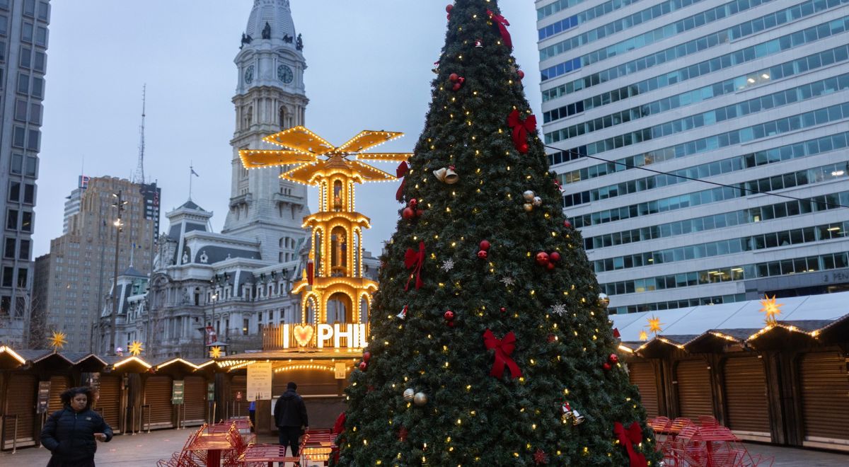 Philadelphia Christmas Village and Christmas Tree at City Hall