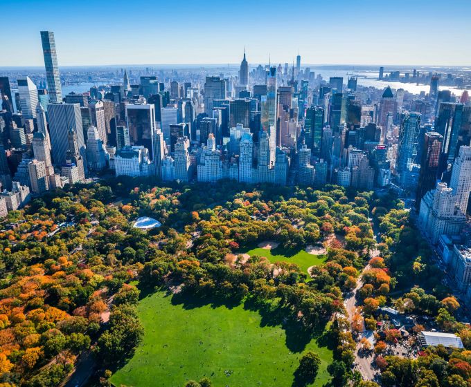 Central Park and Manhattan skyline in New York City