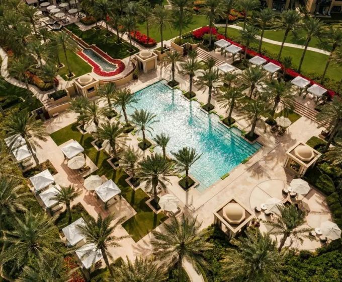 One&Only Royal Mirage Dubai swimming pool and landscaped gardens