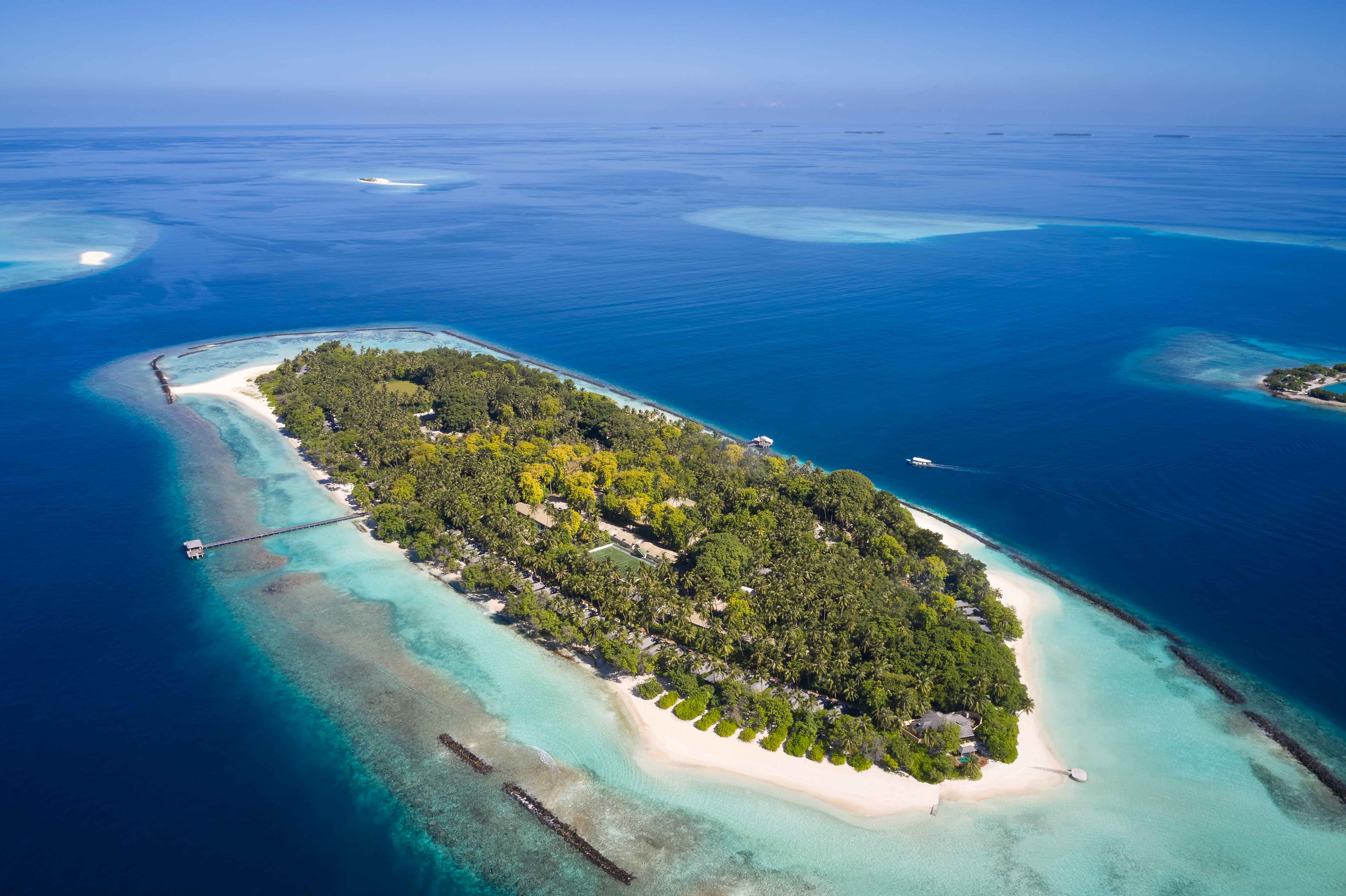 Royal Island Resort & Spa Maldives aerial view