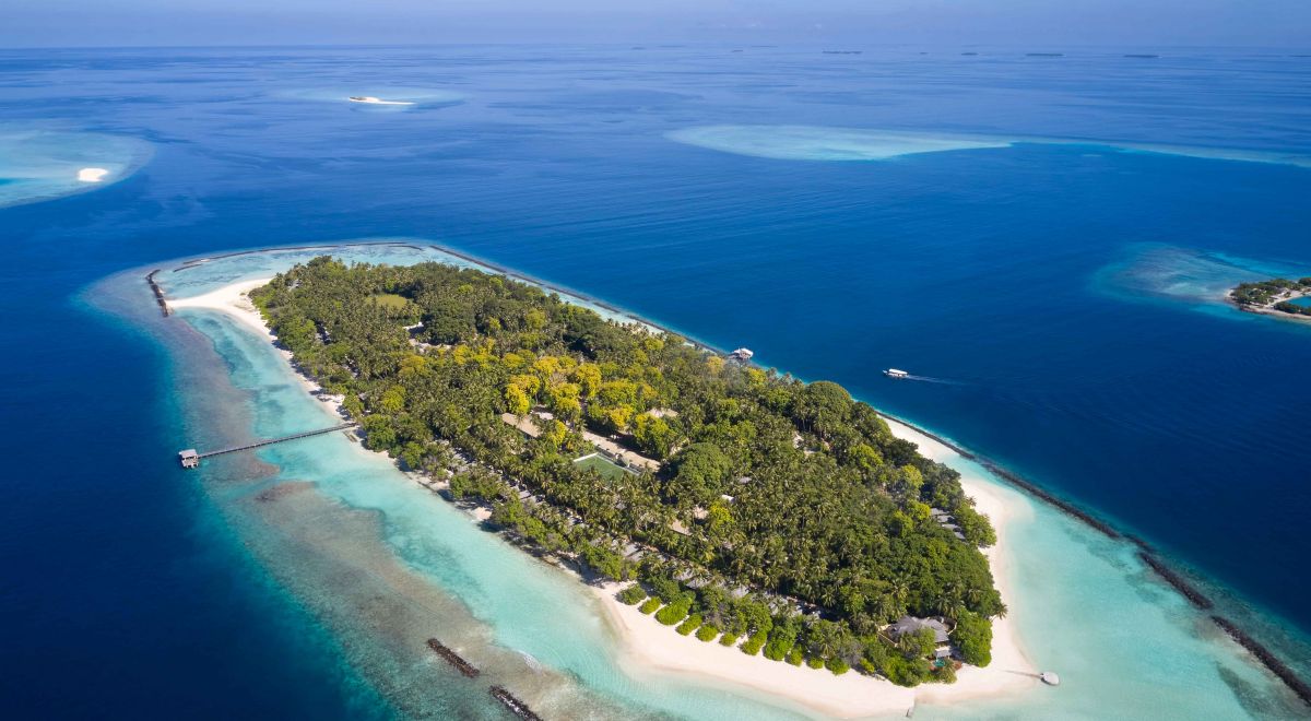 Royal Island Resort & Spa Maldives aerial view