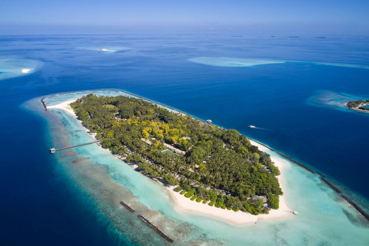 Royal Island Resort & Spa Maldives aerial view