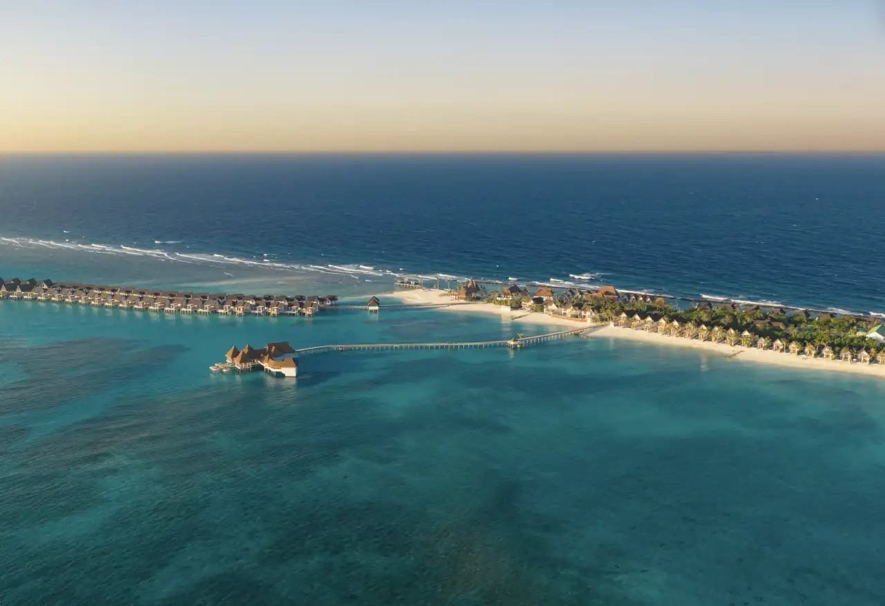 Meyyafushi Maldives Luxury Island Resort Aerial View