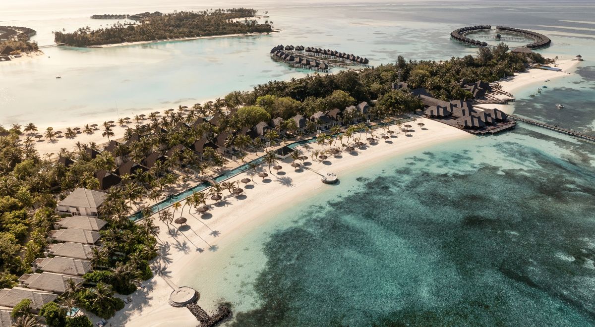 Sun Siyam Olhuveli Beach Pavilion aerial view Maldives
