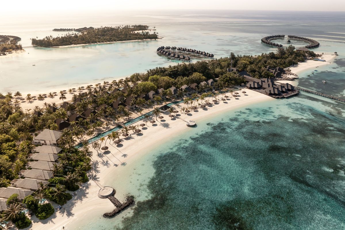Sun Siyam Olhuveli Beach Pavilion aerial view Maldives