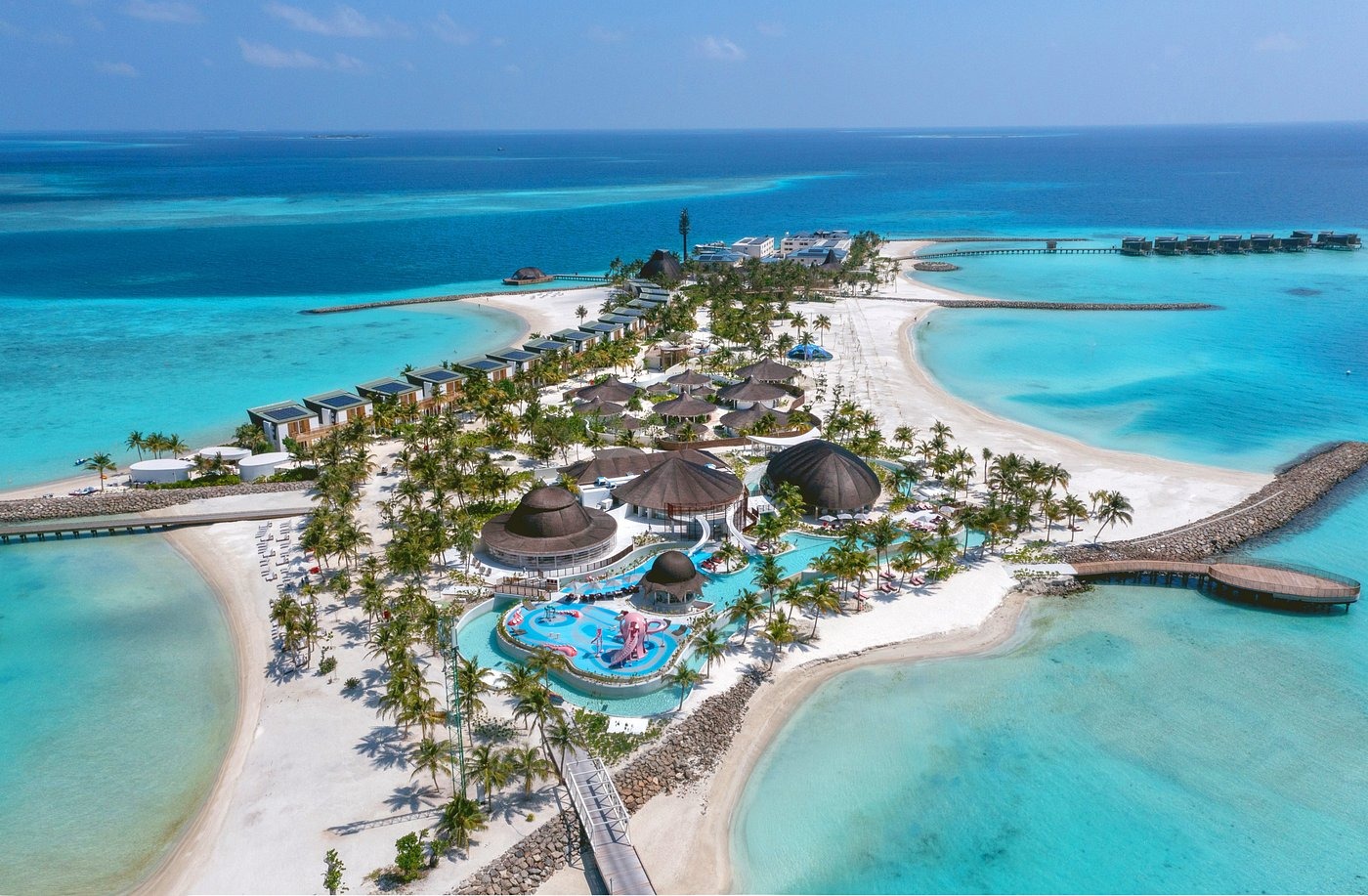Centara Mirage Lagoon Maldives aerial resort view