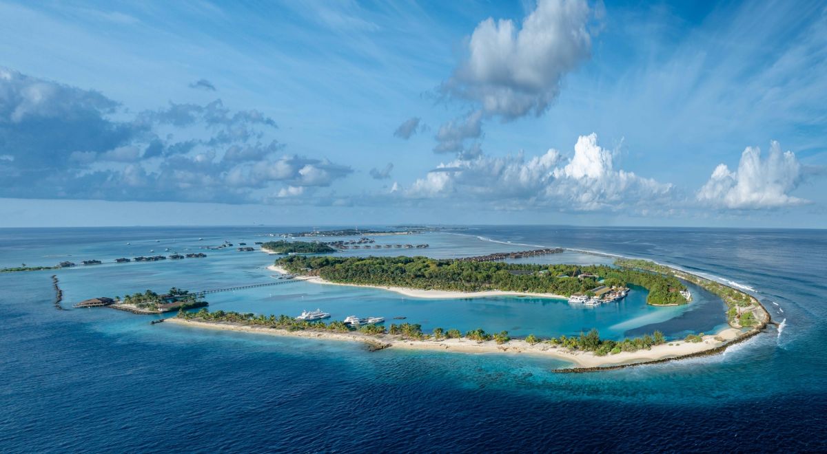 Villa Nautica Paradise Island Maldives aerial resort view