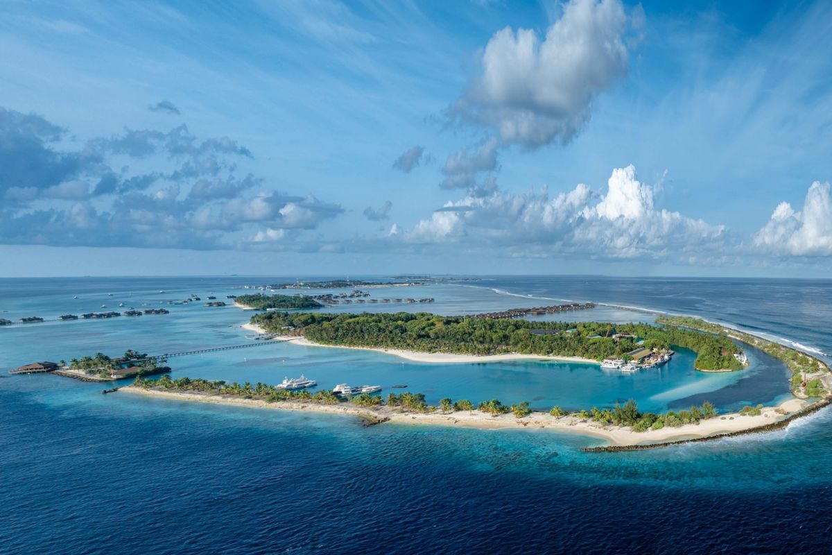Villa Nautica Paradise Island Maldives aerial resort view