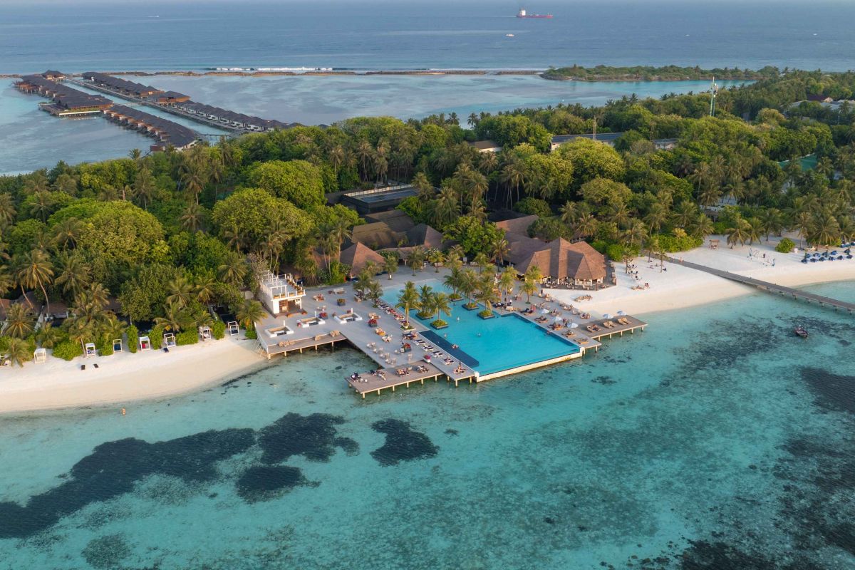 Villa Nautica Paradise Island Maldives beach resort aerial view