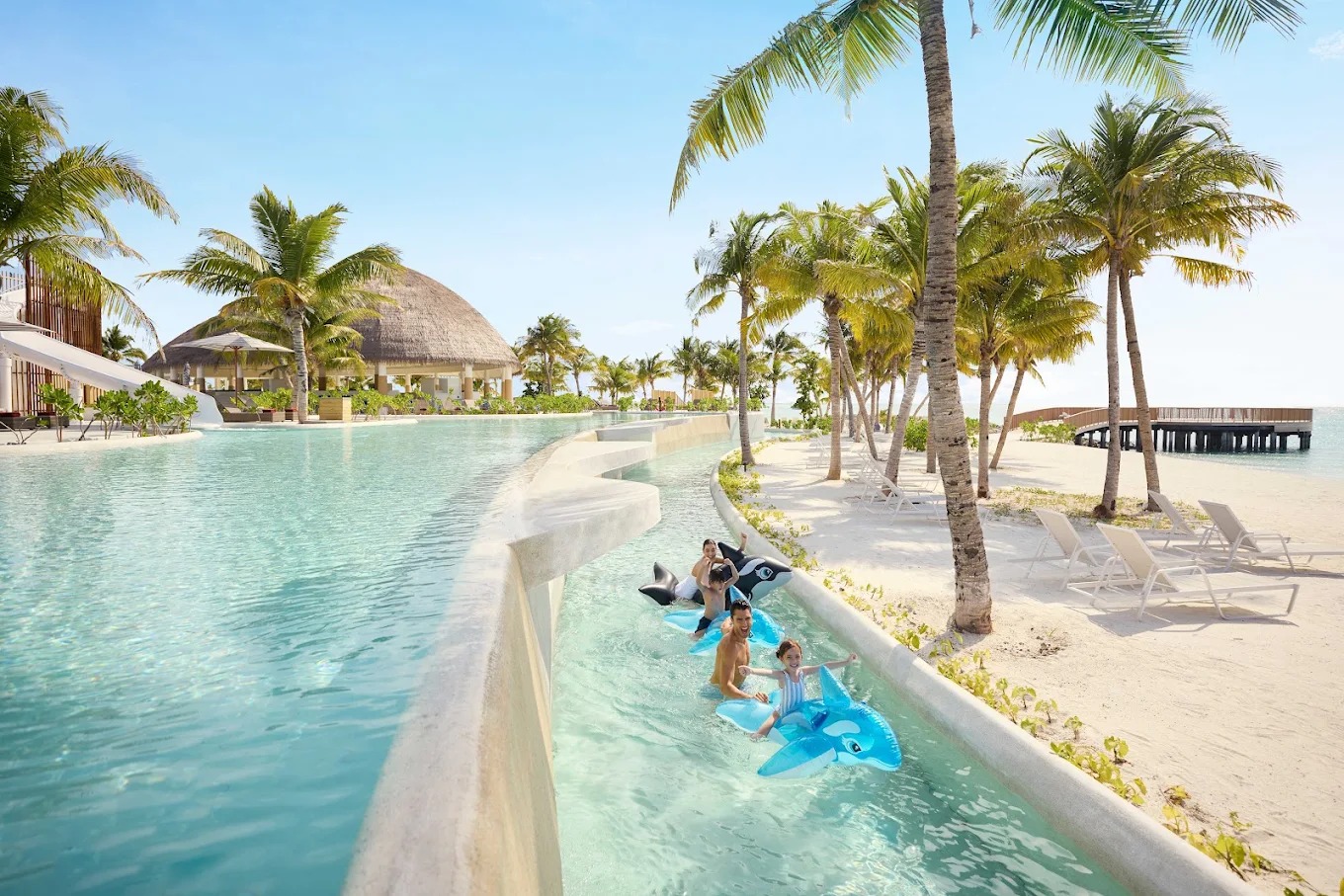 Centara Mirage Lagoon Maldives swimming pool and beach